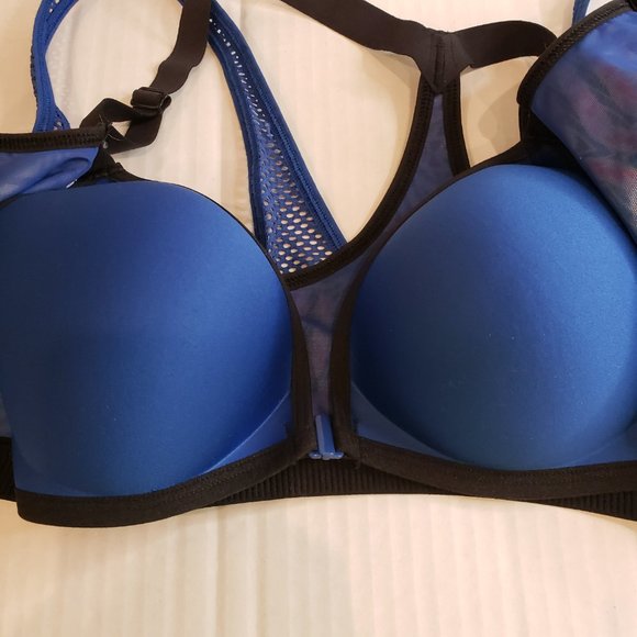 Victorias Secret VSX Wireless Racerback Zip Front 2 Layer Sports Bra Size 32 D - Picture 3 of 7